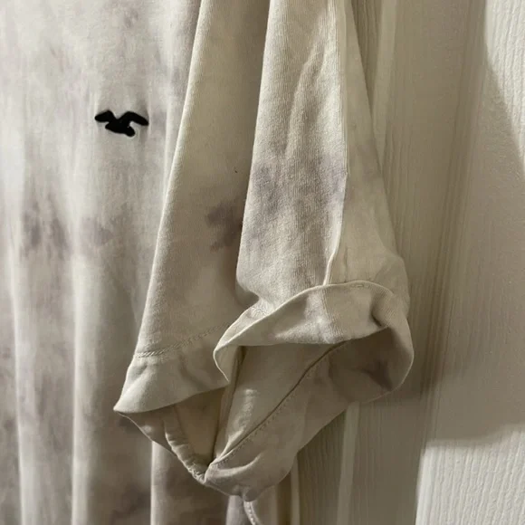 Hollister Mens Tie-dye Shirt White and Gray Purple - Picture 5 of 5